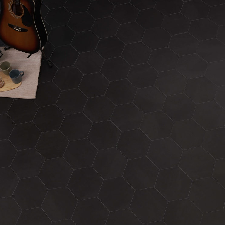 Green Floors GTH 201 Concrete - charcoal grey 0,55 True Hive 260 x 225 x 2,5mm (64 Teile/2,808qm)