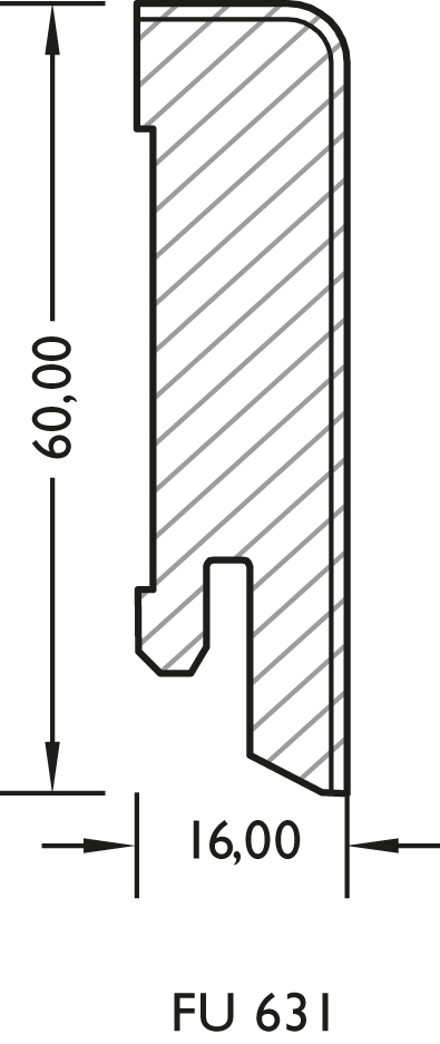 JOKA Sockelleiste FU EI17-Eiche arctic 631 16x60mm #631 furniert 2,5