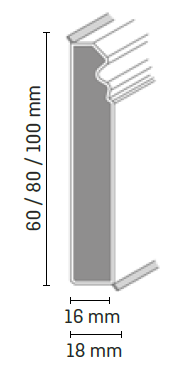 Sockelleiste CUBU weiss HS 80 2,5m Hamburger Stil HS80 1013
