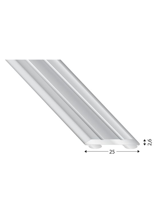 MK Übergangsprofil 25mm  x 2,6mmsilber 1,00m selbstklebend 301 A SKL 100