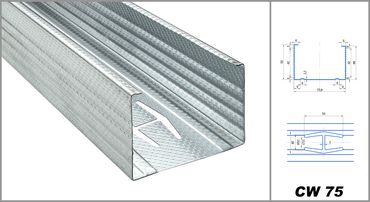 Wandprofil CW-Profil 75/50/06 2600mm(8Stk/Bund)