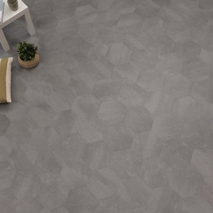 Green Flors GTH 202 Concrete - indium grey 0,55 True Hive 260 x 225 x 2,5mm (64 Teile/2,808qm)