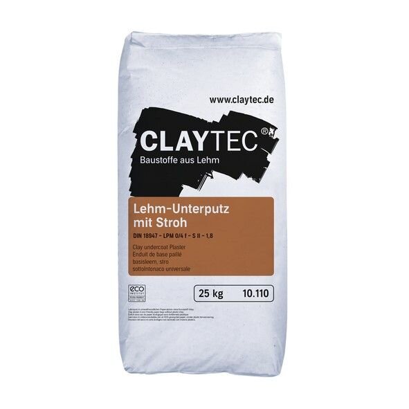 CLAYTEC Lehm-Unterputz mit Stroh - 25 kg Sack