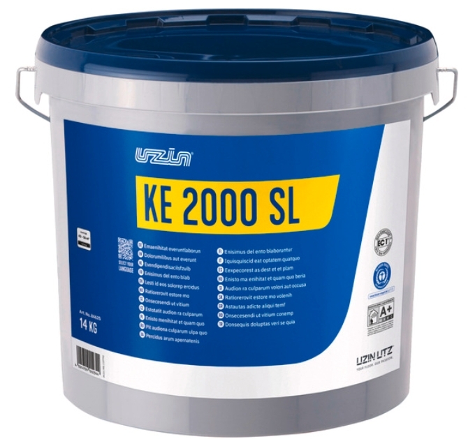 Uzin KE 2000 SL leitfähiger Faserklebst. EMICODE EC 1 Plus, Blauer Engel Geb. a 14 Kg