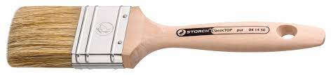 Storch Flachpinsel 40mm, ClassicTOP pur helle Bo. Holzstiel Profi