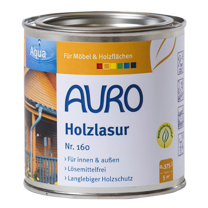Auro Holzlasur, Aqua, Ultramarin-Blau 0,375l