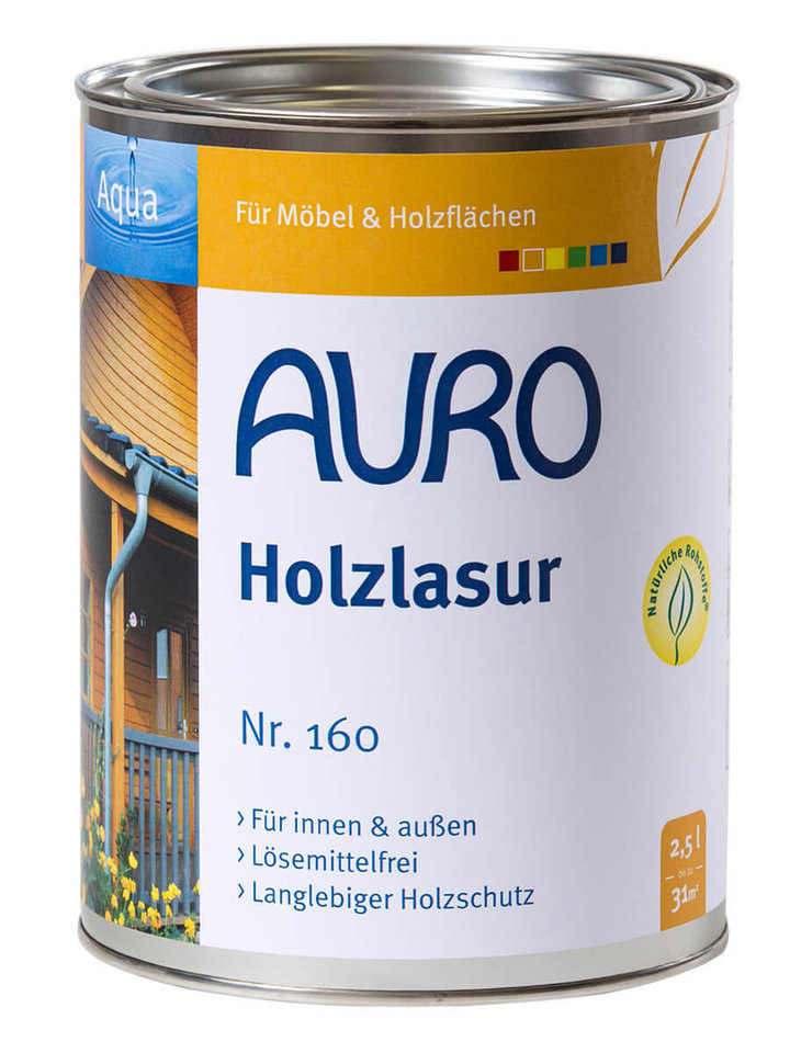 Auro Holzlasur, Aqua, Ultramarin-Blau 2,5l