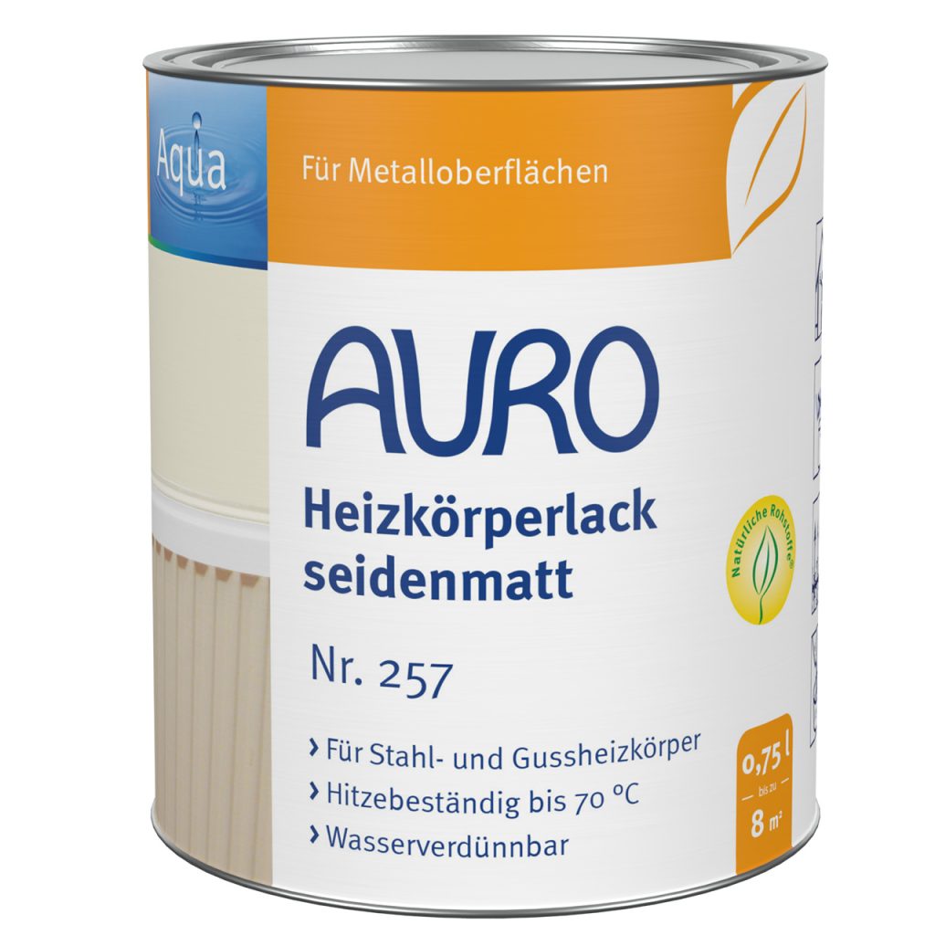 Auro Heizkörperlack, seidenmatt wei 0,75l