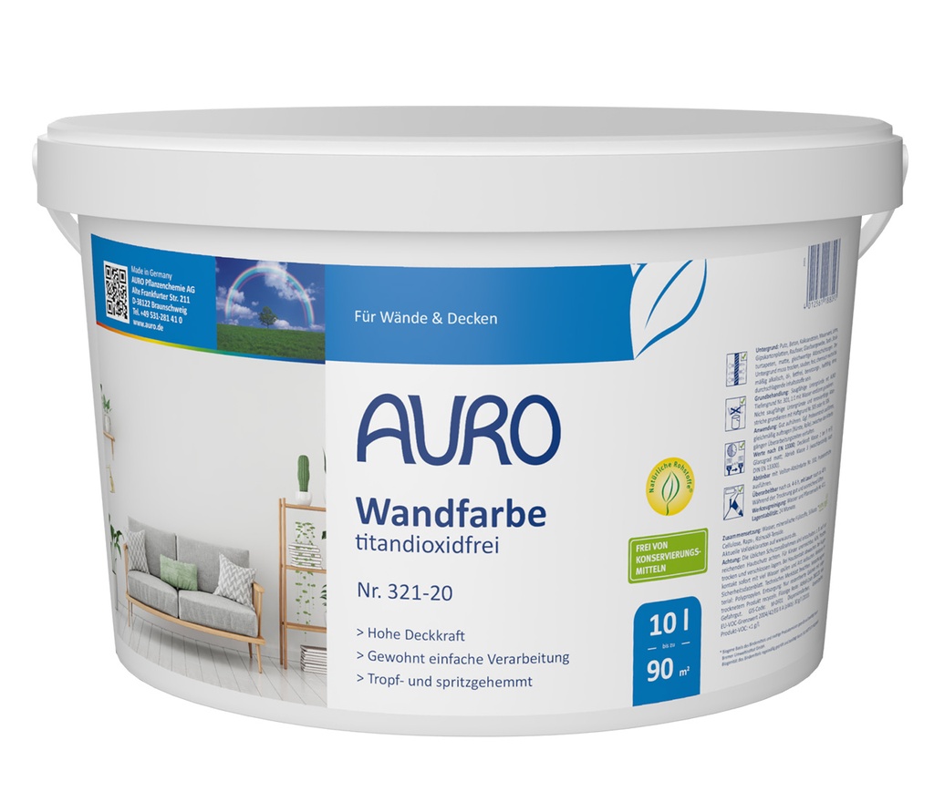 Auro Wandfarbe titandioxidfrei 10l