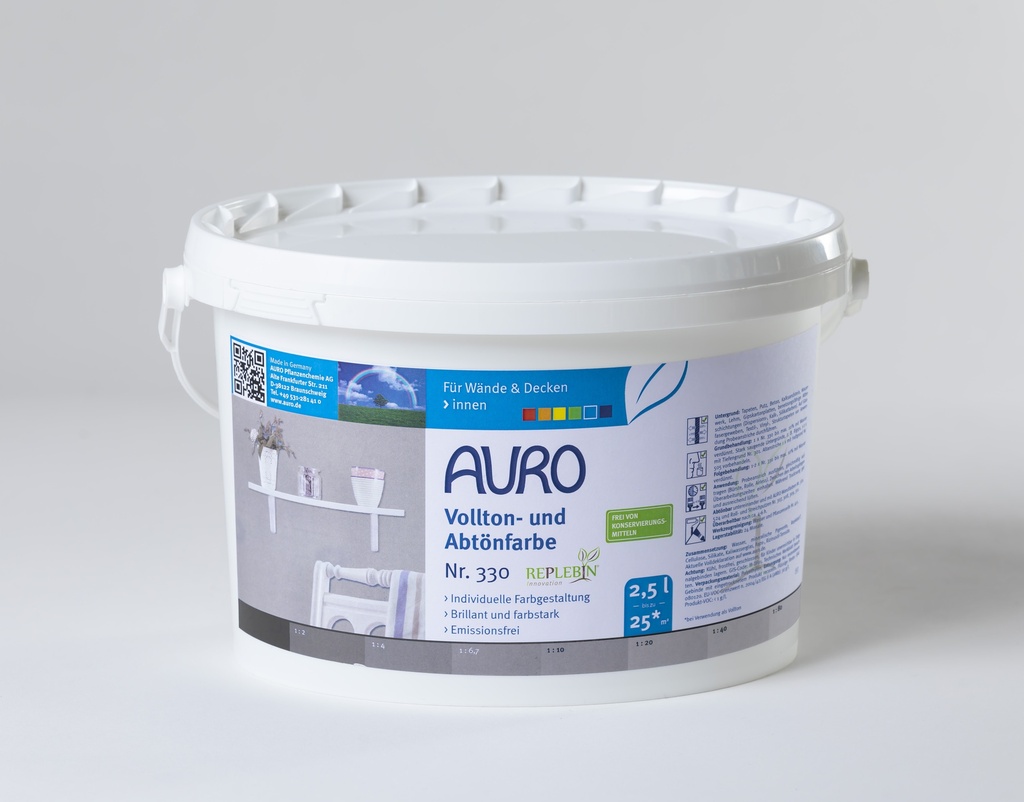 Auro Vollton- und Abtönfarbe Erd-Schwarz 2,5l