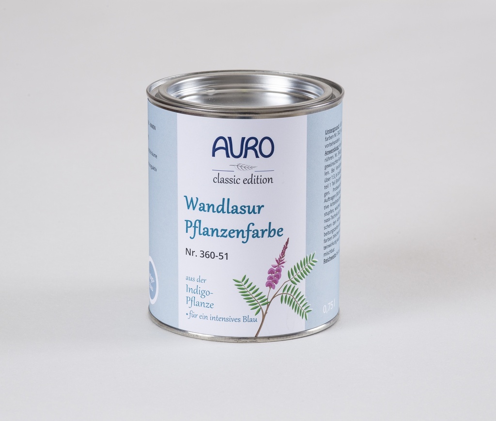 Auro Wandlasur-Pflanzenfarbe indigo-blau 0,75l