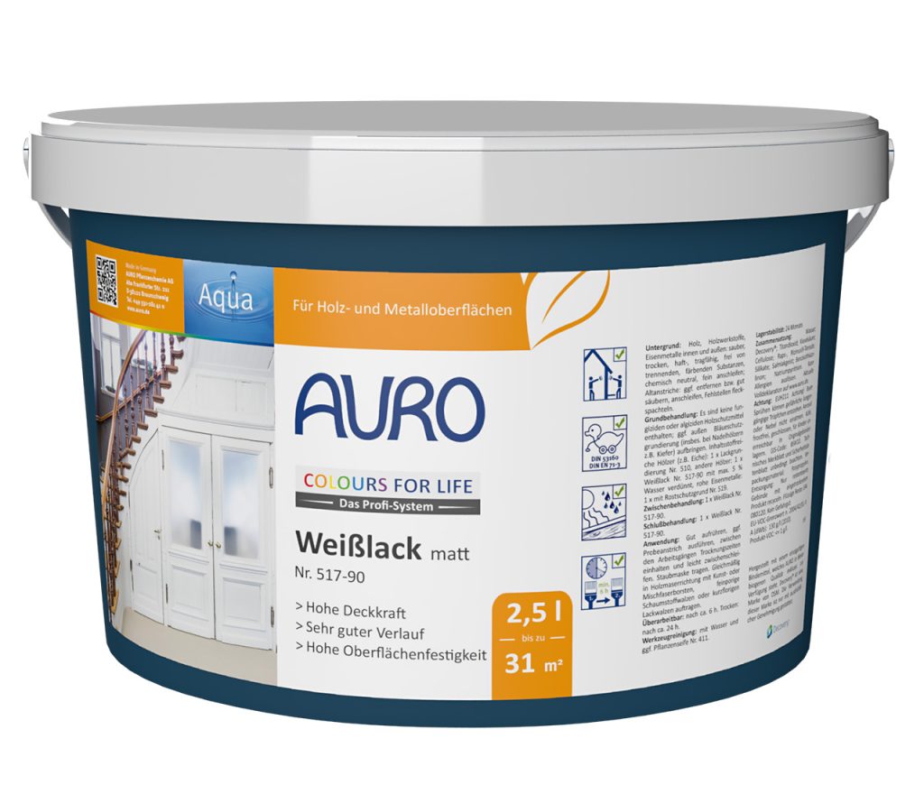 Auro CFL Weißlack, matt 2,5l