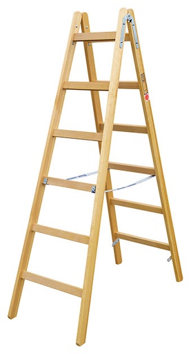 [ILL1108] Iller Holz Sprossen Stehleiter Classic 1108 2x8 Sprossen