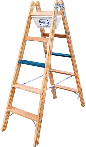 [ILL2105-7] Iller Holz Stufen Stehleiter ERGO Plus 2105-7 2x5 Stufen