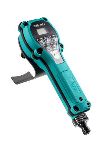 [COL19042] Collomix AQiX, kabelloses automatisches Wasserdosiergerät, Messbereich 0,3-99 Liter in 0,1-L-Schritten, 2-6 bar, Durchfluss: 40 l/min bei 6 bar, im Koffer