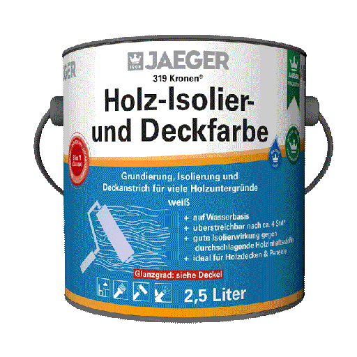 [JAE3190003-251] Jaeger 319 Kronen® Holz-Isolier- und Deckfarbe matt 2,5 Ltr.