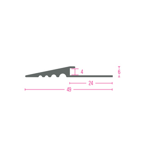 [KUE13404S3] Ausgleichsprofil 25x49mm silber 3,00m 4mm 1340 4 S 3