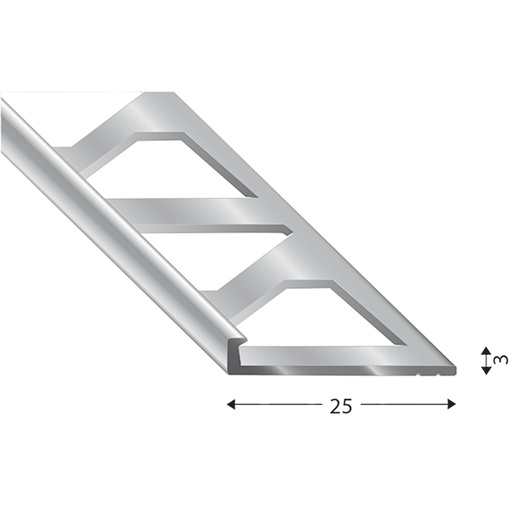 [KUE1193R3] FLIP PRIMO Fliesenprofil roh 3,00m 3mm 119 3 R 3