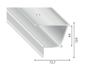 [SCH79-D675SI] RENO Treppen Renovierungsprofil silber  300cm (Kopie)