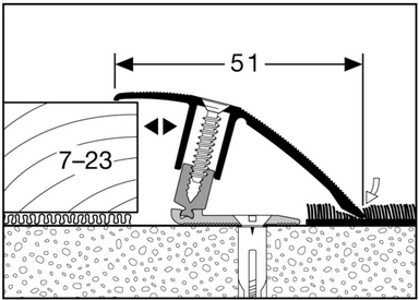 [JZUBKÜBA886_EDE1] Anpassungsprofil Typ 886 von 7-23 mm Aluminium elox. Edelstahl