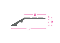 [KUE202EO100S] Kügele Ausgleichsprofil 42mm titan 1,00m SKL 8mm 202 EO 100 S selbstklebend