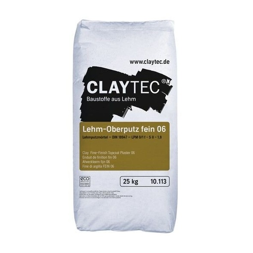 [CLA10.113] CLAYTEC Lehm-Oberputz fein 06 - 25 kg Sack