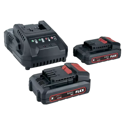 [FLX532740] FLEX P-Set 22 Q Power Ladegerät 18V + 2x Akku 18V 2,5Ah
