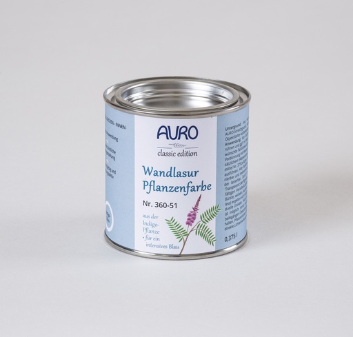 [AUR360005120] Auro Wandlasur-Pflanzenfarbe indigo-blau 0,375l