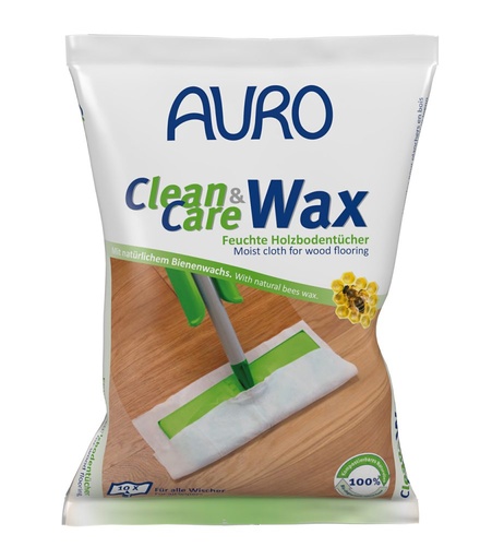 [AUR6800000STK] Auro Clean & Care Wax - Feuchte Holzbodentücher 1 Folienbeutel mit 10 Tüchern (Verkauf nur in VE = 18 Fol